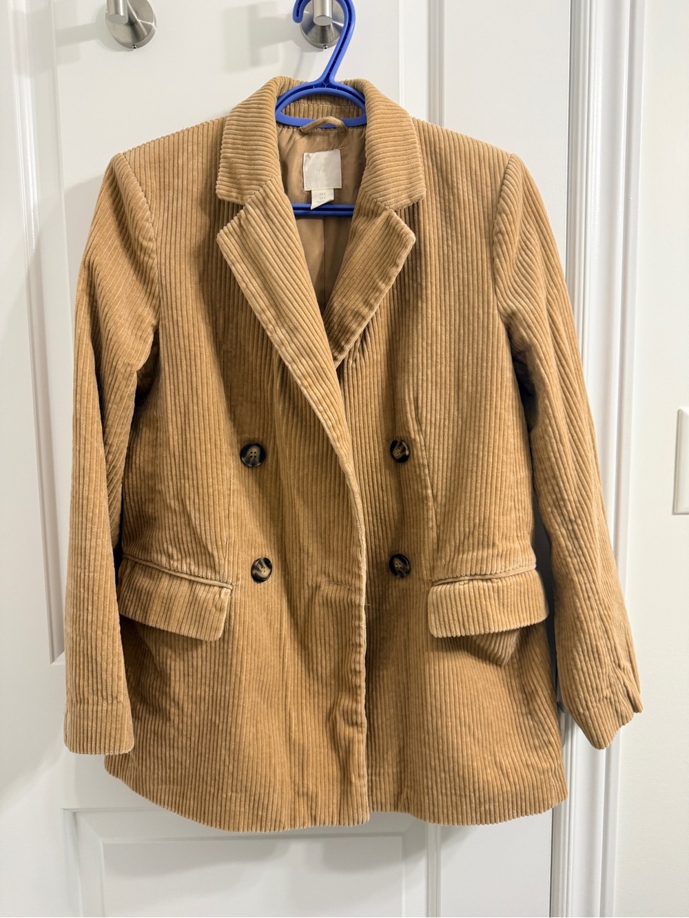 H&M Double-Breasted Corduroy Blazer Jacket - Camel Brown